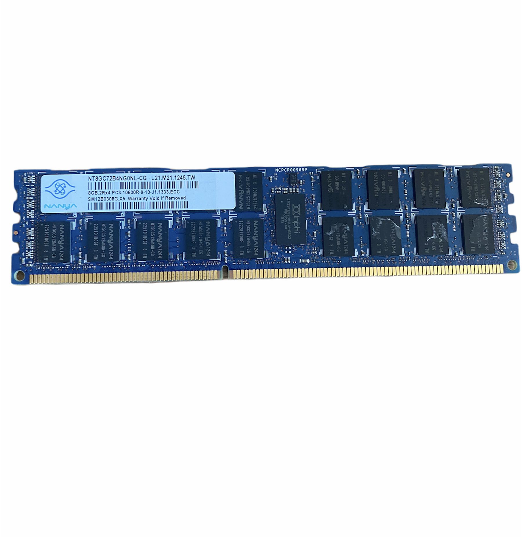 Nanya NT8GC72B4NG0NL-CG 8GB DDR3 PC3-10600R RDIMM Nanya NT8GC72B4NG0NL-CG 8GB DDR3 PC3-10600R RDIMM